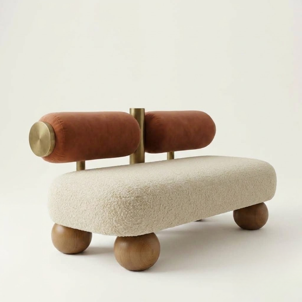 Gamprin Solid Wood & Boucle Sofa