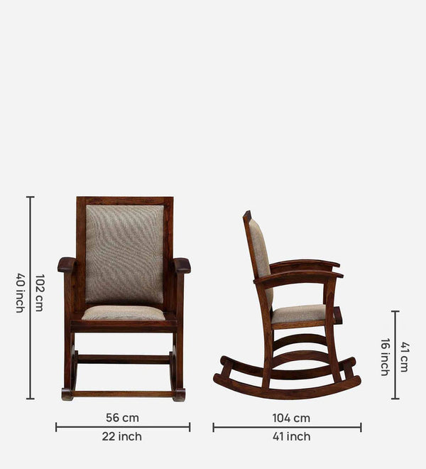 Classic Sheesham Wood Rocking Chair in Provincial Teak Finish