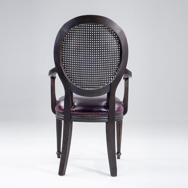 Classic Solid Wood Rattan Arm Chair