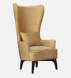 Classic Velvet Wing Chair in Mustard Colour