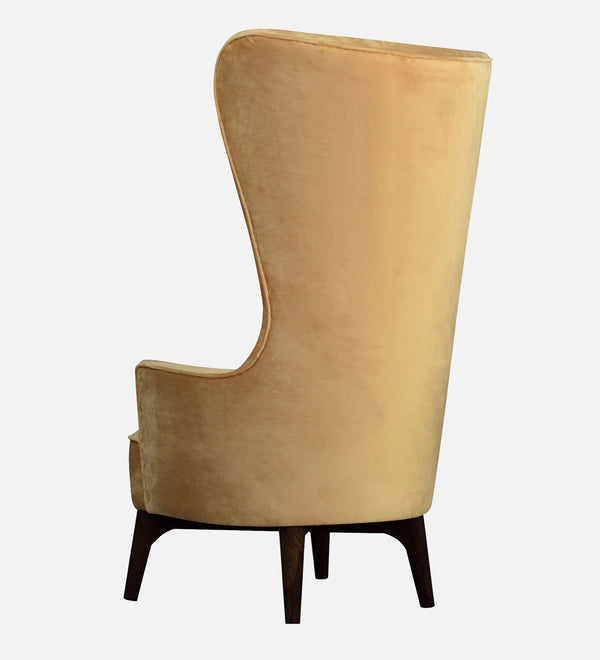 Classic Velvet Wing Chair in Mustard Colour