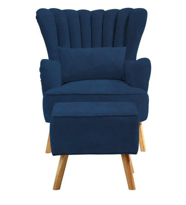 Classic Wing Chair in Blue Colour