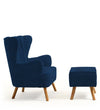 Classic Wing Chair in Blue Colour