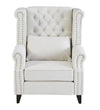 Classic Fabric Wing Chair in Off-White Colour