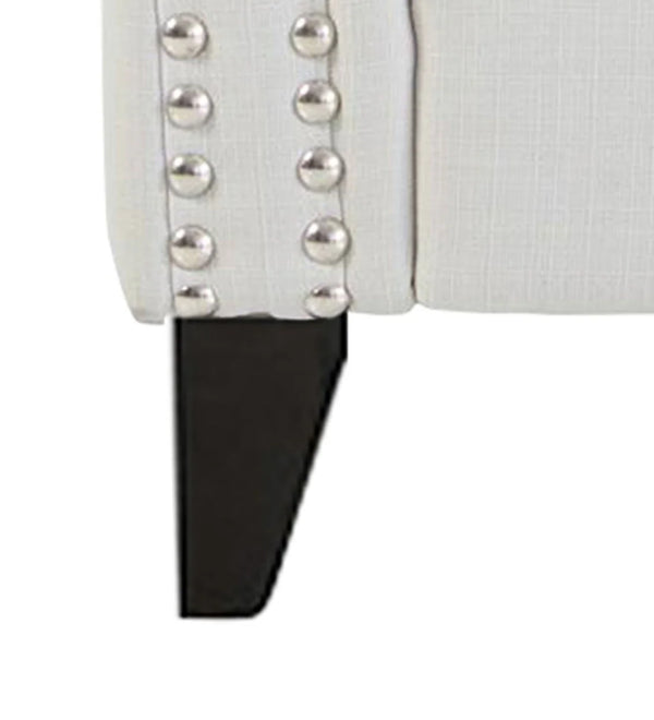 Classic Fabric Wing Chair in Off-White Colour