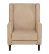 Classic Fabric Wing Chair in Beige Colour