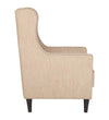 Classic Fabric Wing Chair in Beige Colour