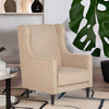 Classic Fabric Wing Chair in Beige Colour