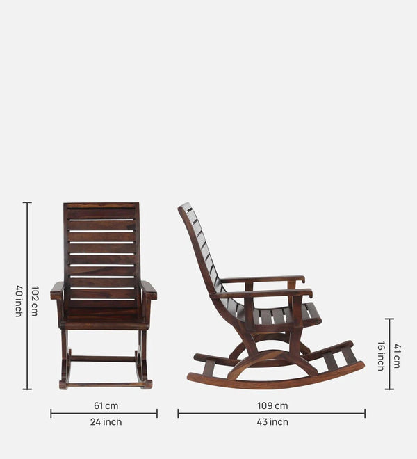 Comfort and Style Sheesham Wood Rocking Chair for Home