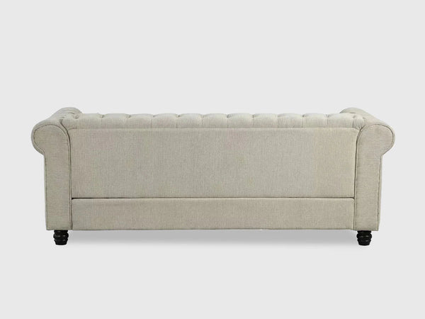 Chesterfield Three Seater Couch - Sofa Beige
