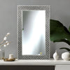 Bone Inlay Rectangular Geometric Black White Wall Mirror Frame