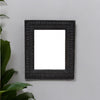 Hand Carved Modern Mango Solid Wood Golden Black Finish Mirror Frame