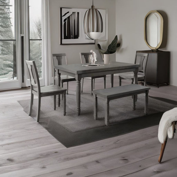 Colonial Solid Acacia Wood 6 Seater Dining Table Set