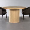 Modern Solid Wood Round Dining Table In Natural Finish