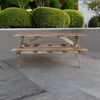 Modern Solid Mango Wood Natural Finish Patio Table Set