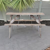 Modern Solid Mango Wood Distress Finish Patio Table Set