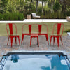 Industrial Metal Mango Solid Wood Top Patio Table Set