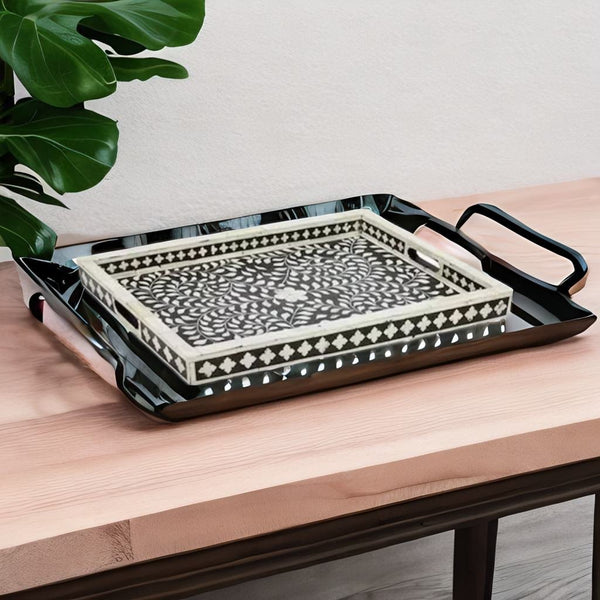 wooden tray for dining table, rectangle tray