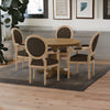 Antalya Modern Solid Mango Wood 4 Seater Round Dining Set With Cushioned Chairs