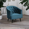 Elizabeth Premium Velvet Fabric Teal Color Barrel Chair
