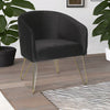 Modern Fabric and Metal Legs Black Colour Barrel Chair