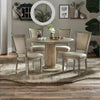 Rattan French Solid Wood 4 Seater Round Dining Table Set