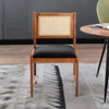 Classic Rattan Sheesham Solid Wood and Fabric Dining Chair