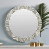 Bone Inlay Zig-zag Black Round Large Wall Mirror
