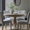Antalya Modern Solid Wood Round Dining Set With Chairs - 4 Seater, 6 Seater - All Sizes