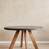 Modern Round Trondheim Cement and Wood Dining Table