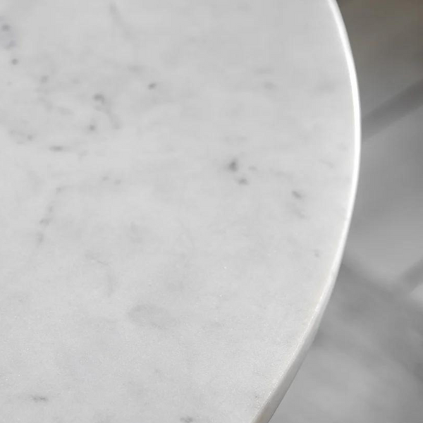 Antalya Modern Fluted Round Marble Top Dining Set With Boucle Chairs - 4 Seater, 6 Seater - All Sizes