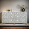 Bone Inlay Floral Sideboard with Drawers