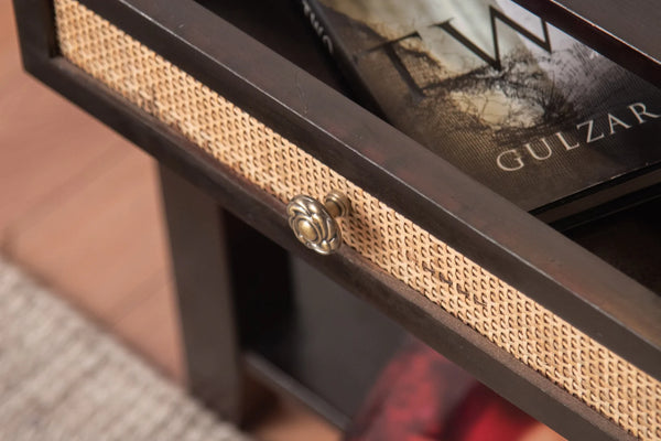 Modern Ebony Classy Wooden Bedside Table - 100% Handcrafted