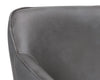 Modern Solid Wood Leather Arm Chair- Grey Finish