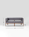 Classic Sheesham Solid Wood and Fabric Grey 3 Seater Sofa