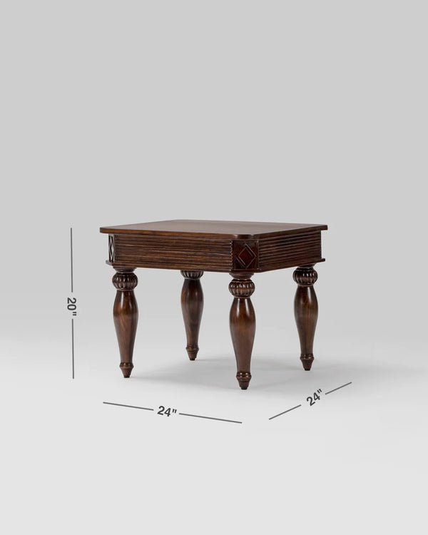 ClassicSheesham Wood Brown Finish End Table