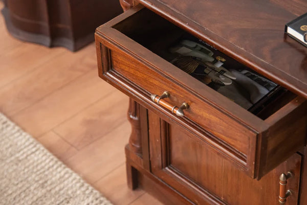 Classic Solid Sheesham Wood Nightstand Bedside Table