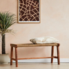 Classic Wood And Jute Woven Bench