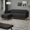 Classic Solid Sheesham Wood and Fabric L Shaped Sofa