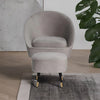 Elizabeth Premium Velvet Fabric Grey Color Barrel Chair and Stool