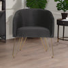 Modern Fabric and Metal Legs Black Colour Barrel Chair