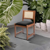Classic Rattan Sheesham Solid Wood and Fabric Dining Chair