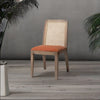 Classic Rattan Sheesham Solid Wood and Fabric Dining Chair