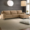 Modern Solid Wood Leatherette Sectional Sofa in Brown