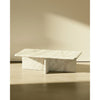 White Coffee Table in Solid Stone Marble