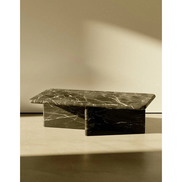 Black Coffee Table in Solid Stone Marble