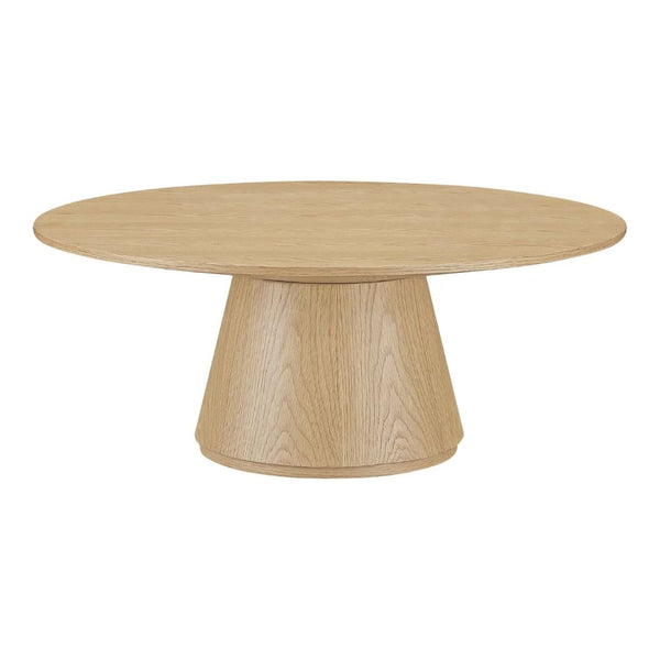 Modern Solid Oak Round Coffee Table