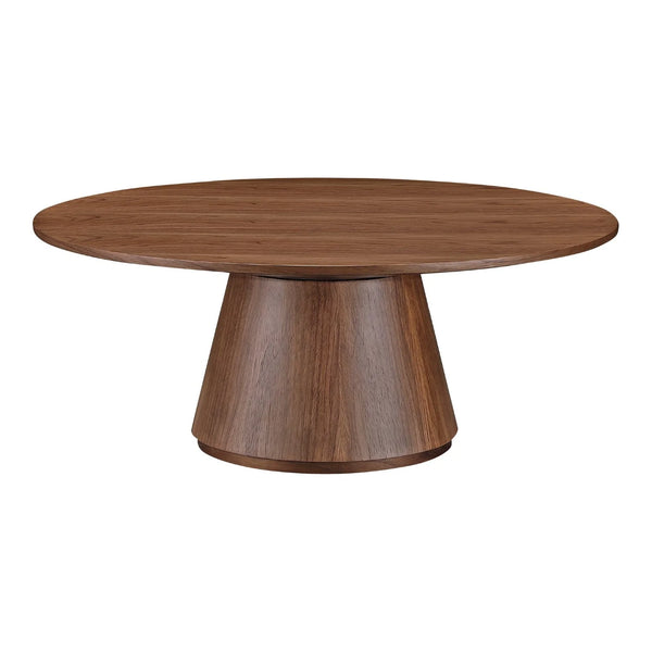 Modern Solid Walnut Round Coffee Table