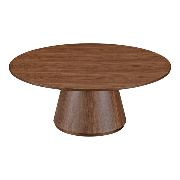 Modern Solid Walnut Round Coffee Table