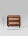 Classic Rattan Sheesham Solid Wood Brown Finish Bedside Table